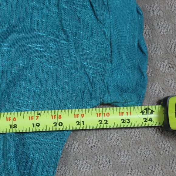 Dress Barn Size XL Teal Open Front Shrug Cardigan - Picture 4 of 5